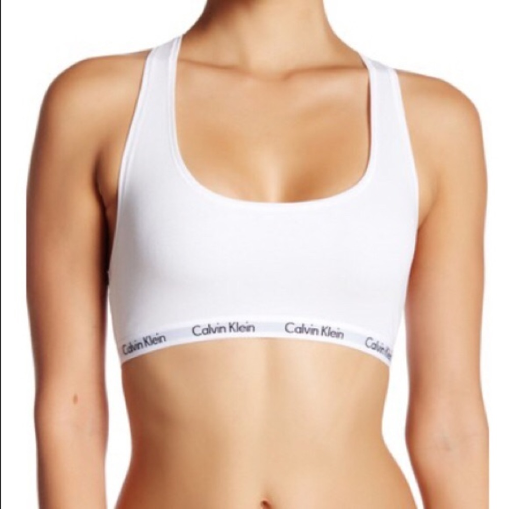Calvin Klein Racerback White Cotton Bralette